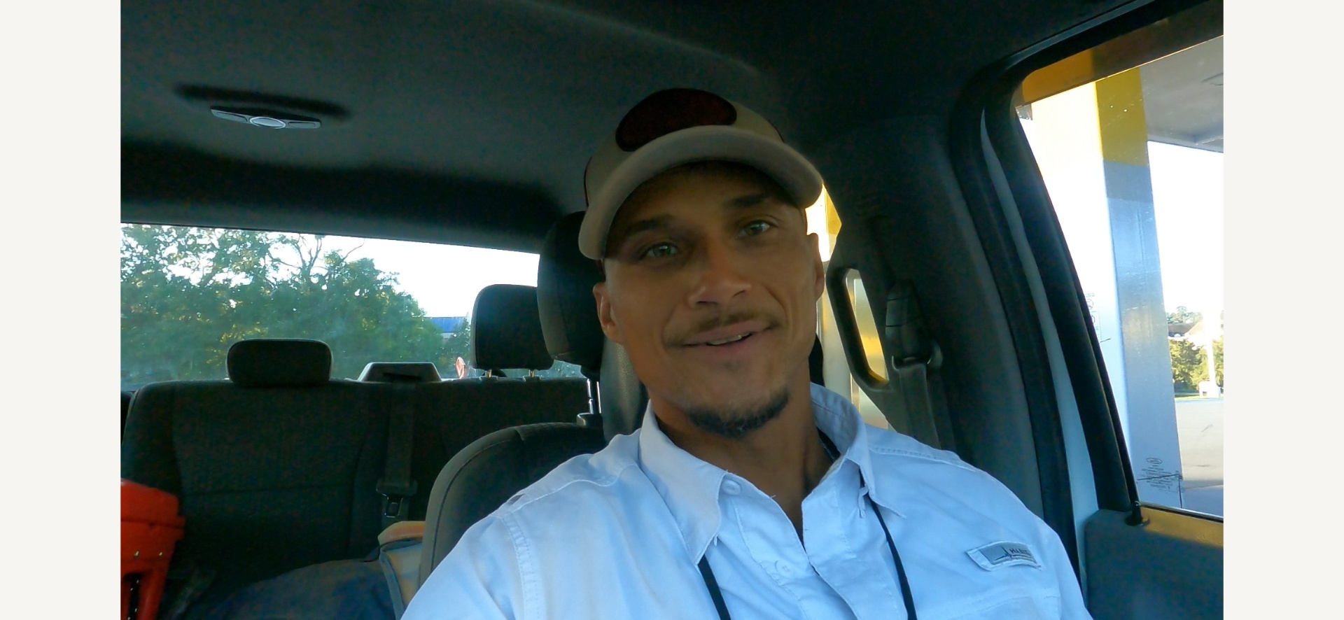 Jorge Castrillon, president of the Storm Recovery Alliance, in his truck
